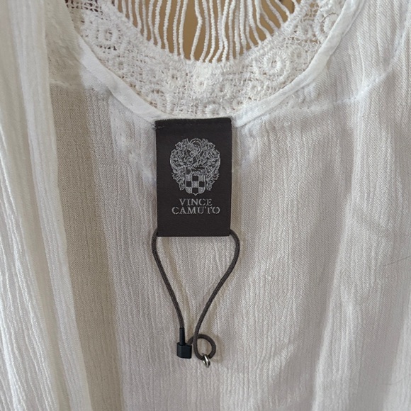 Vince Camuto Cream Lace Detail Open Cardigan - Picture 2 of 5